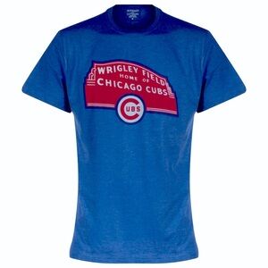 NWOT Chicago Cubs Heather Royal Wrigley Field Marquee Distressed Tee Size S